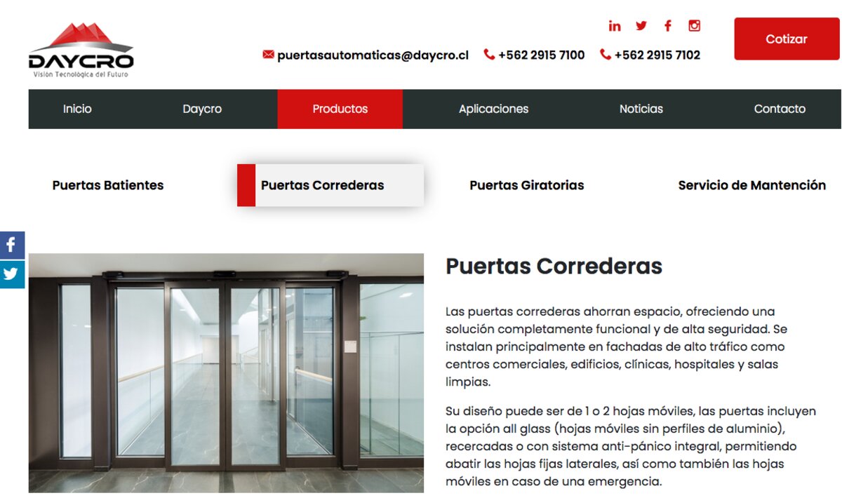 Puertas deslizantes en santiago