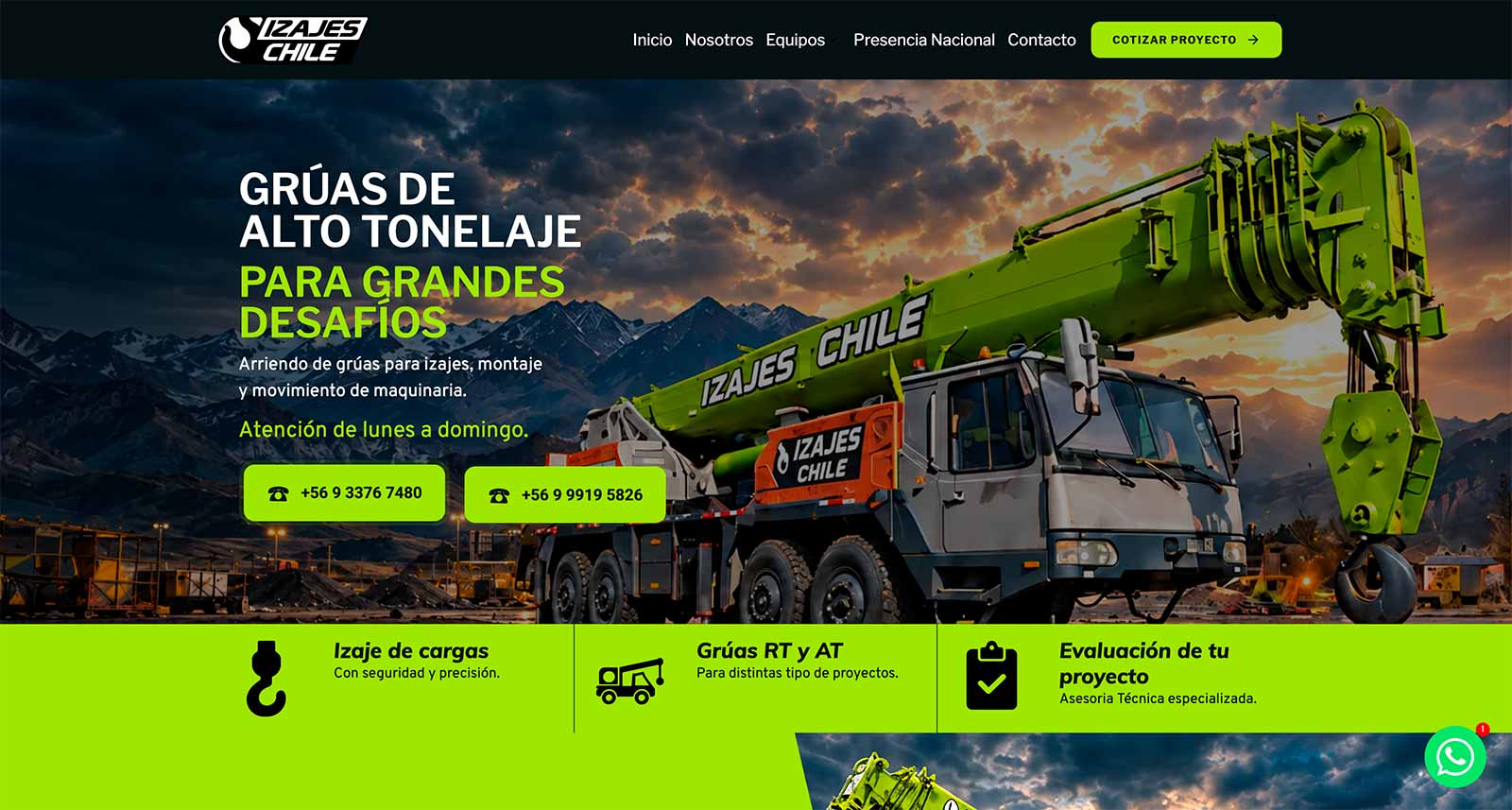 Arriendo de Gruas AT en Chile